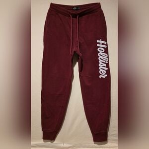 Hollister Maroon Joggers with Logo